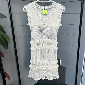 Rare Martina Pink Free Crochet Dress